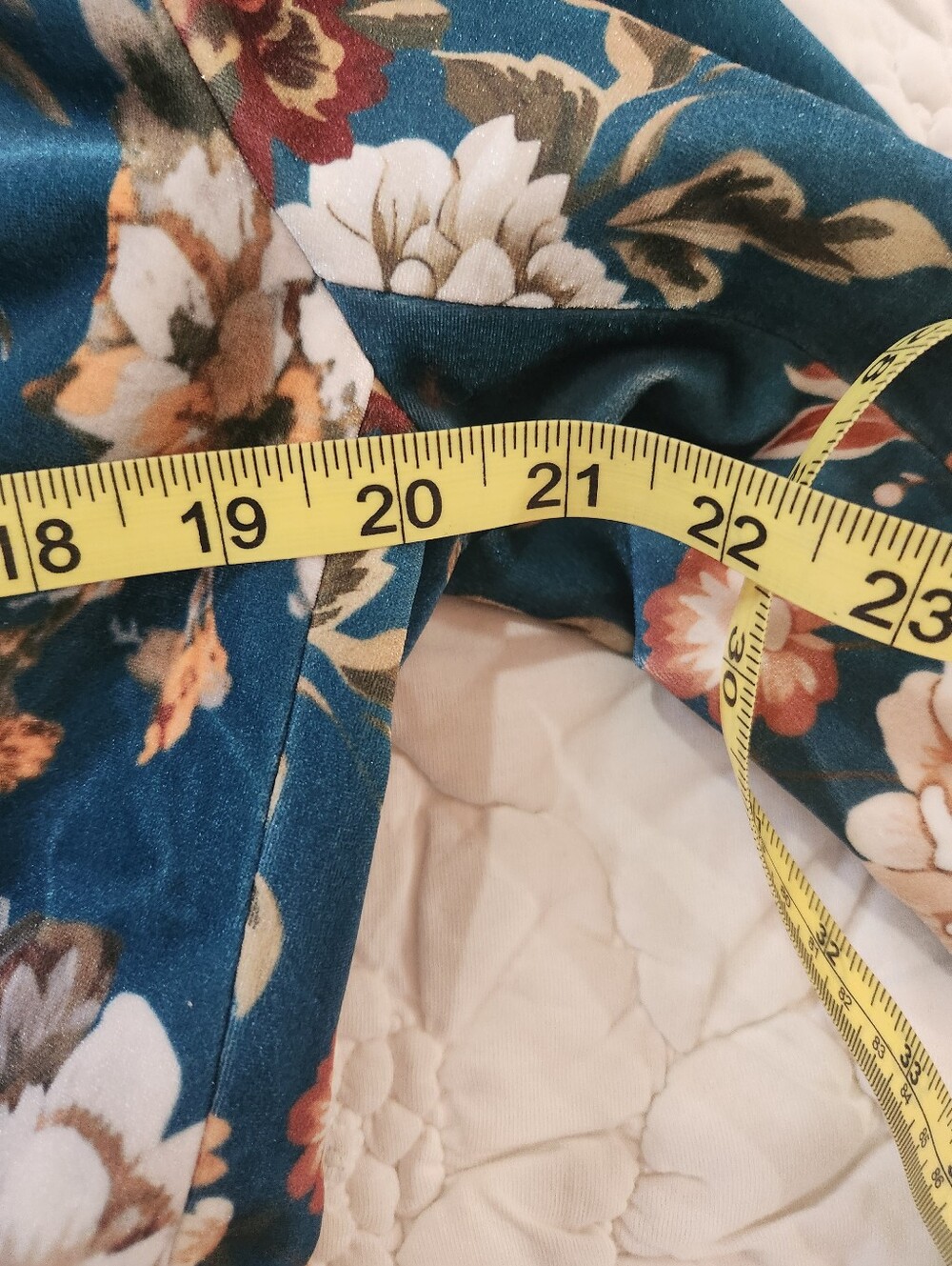 Futario Floral Velvet Tailored Blazer Jacket - Teal - Picture 10 of 14